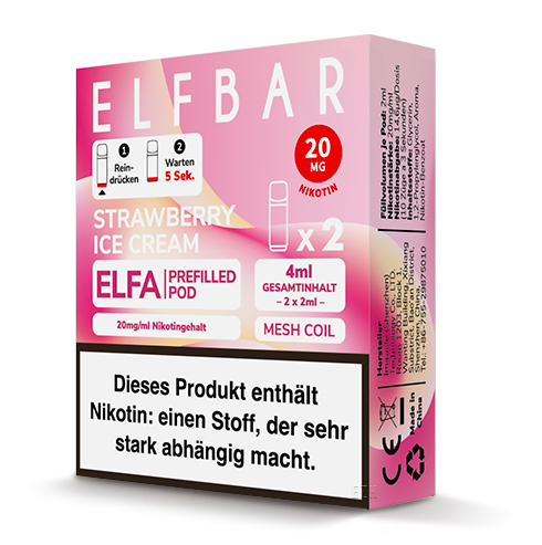 Elf Bar ELFA Prefilled Pod Strawberry Ice Cream (2Stk.)