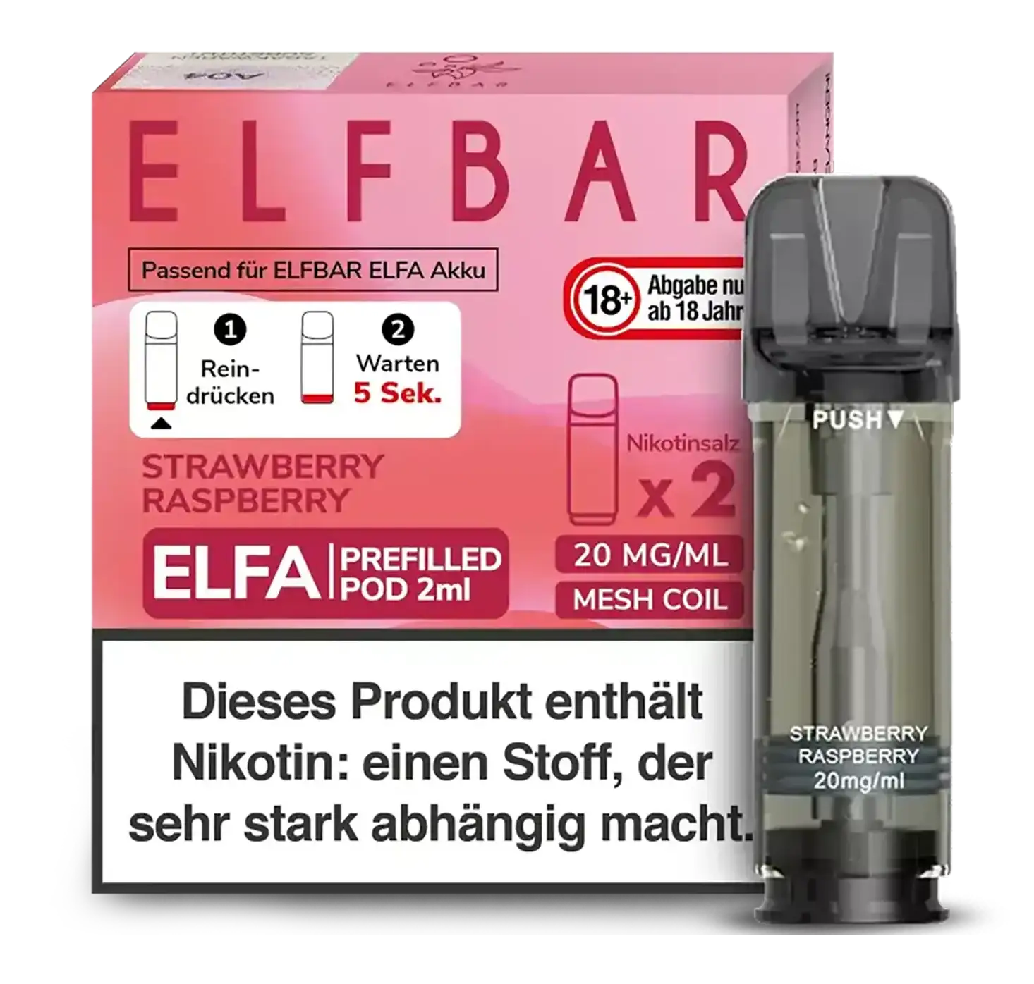 Elf Bar ELFA Prefilled Pod Strawberry Raspberry (2Stk.)