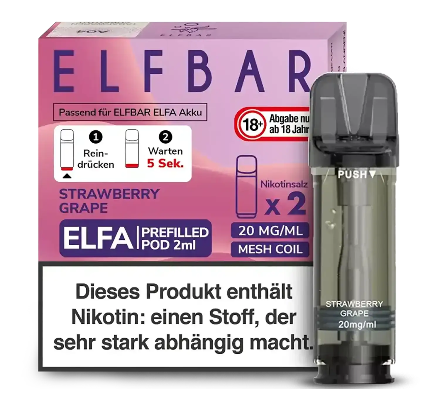 Elf Bar ELFA Prefilled Pod Strawberry Grape (2Stk.)