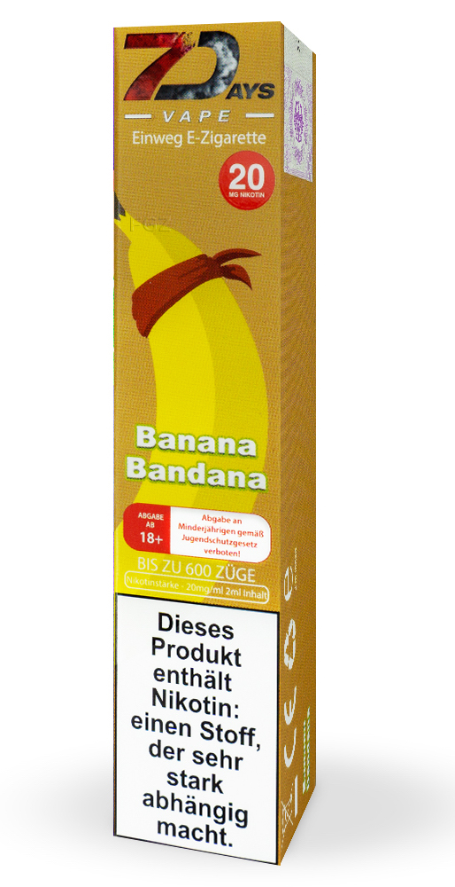 7 Days Vape - E-Shisha - Banana Bandana