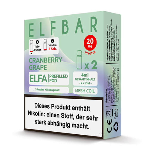 Elf Bar ELFA Prefilled Pod Cranberry Grape (2Stk.)