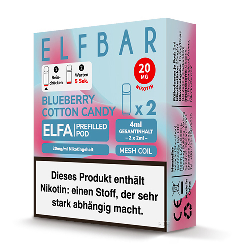 Elf Bar ELFA Prefilled Pod Blueberry Cotton Candy (2Stk.)