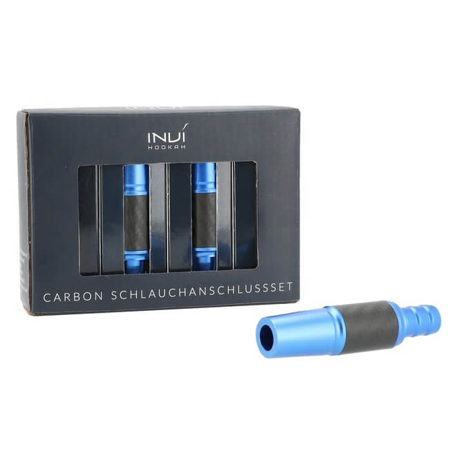 INVI Schlauchanschluss Set Alu-Carbon 18/8er | Blau