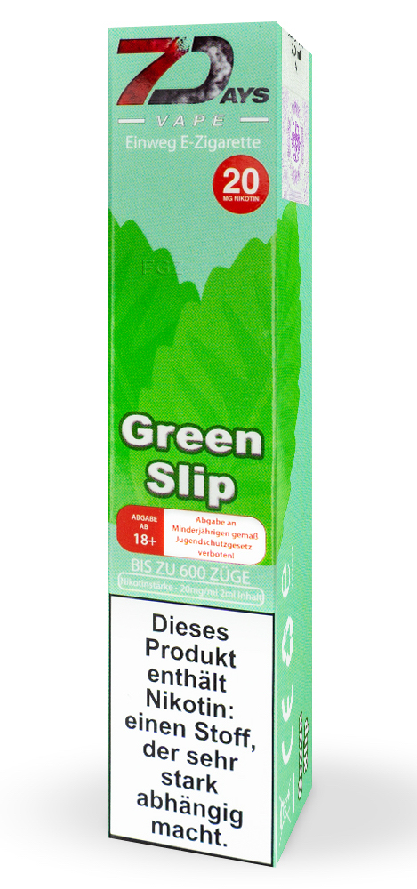 7 Days Vape - E-Shisha - Green Slip