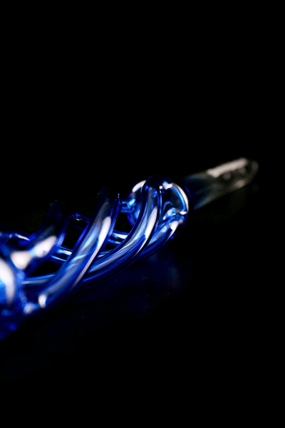 Curly Glasmundstück Color - Blau