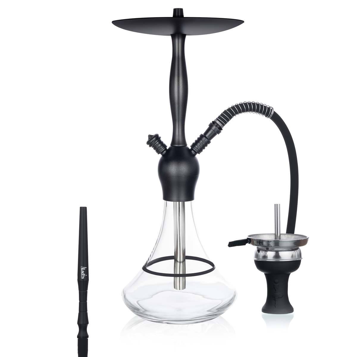 Aladin Shisha Alux Captain Schwarz | Clear with Ring