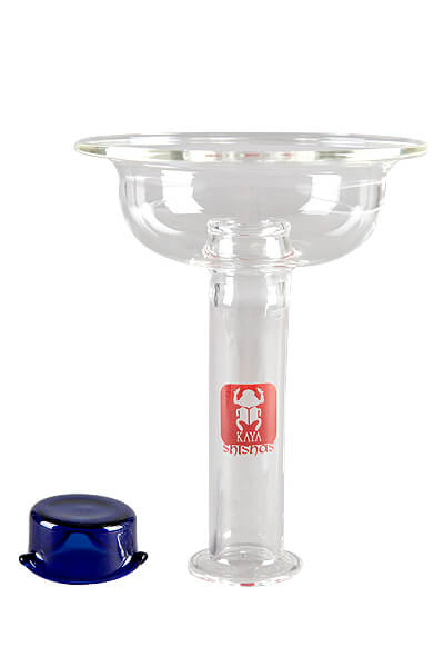 Glas Einlochkopf mit blauem Mod