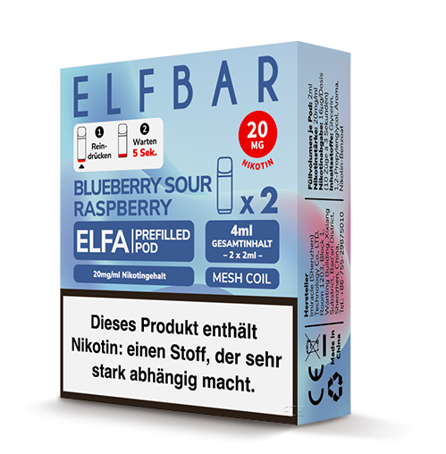 Elf Bar ELFA Prefilled Pod Blueberry Sour Raspberry (2Stk.)